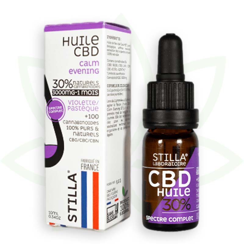 calm evening cbd oil 30 percent 10ml full spectrum stilla france mafrenchweed 7