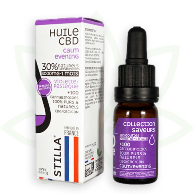 calm evening cbd oil 30 percent 10ml full spectrum stilla france mafrenchweed 9