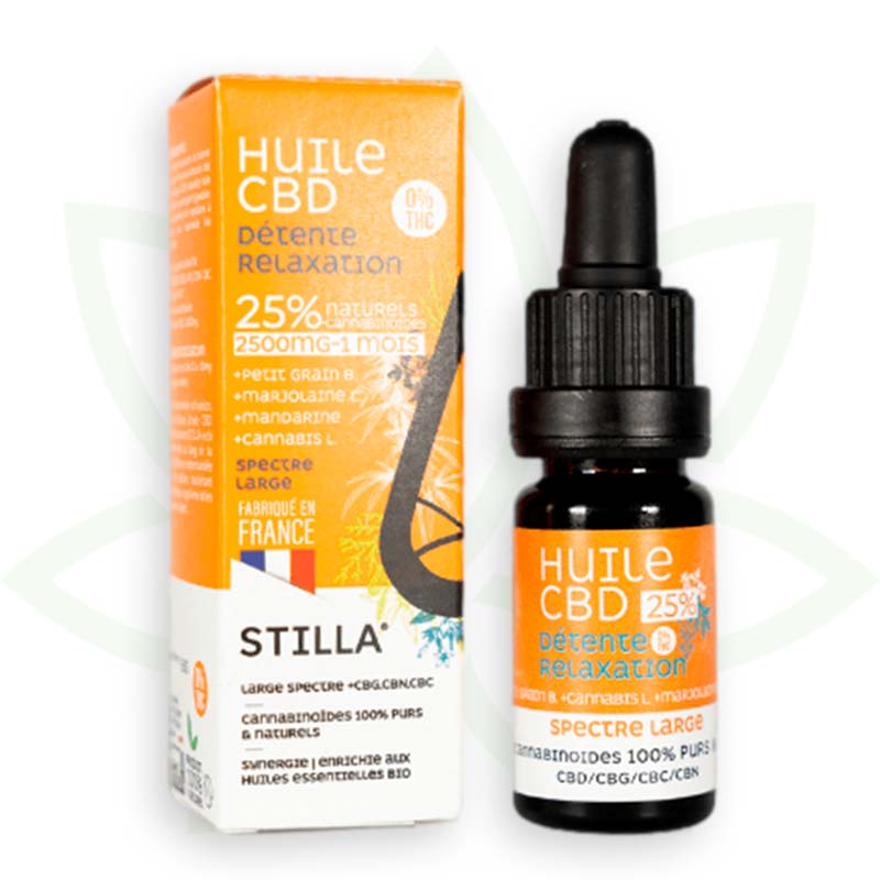 cbd oil relaxation relaxation 25 percent 10ml broad spectrum stilla france mafrenchweed 7