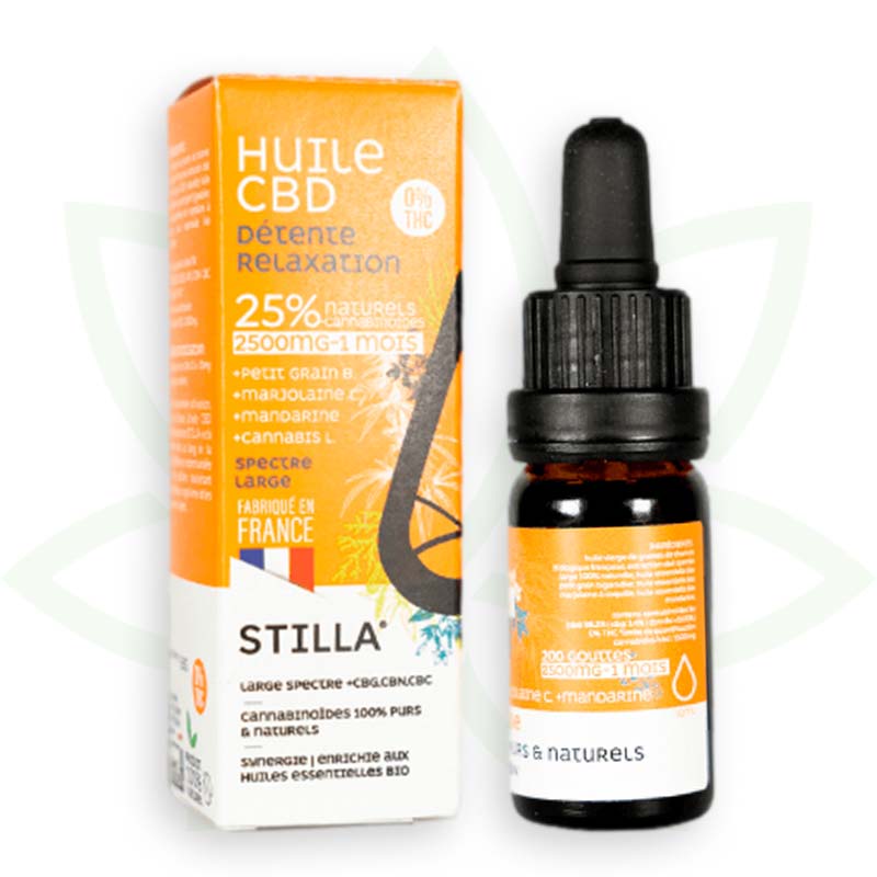 cbd oil relaxation relaxation 25 percent 10ml broad spectrum stilla france mafrenchweed 9