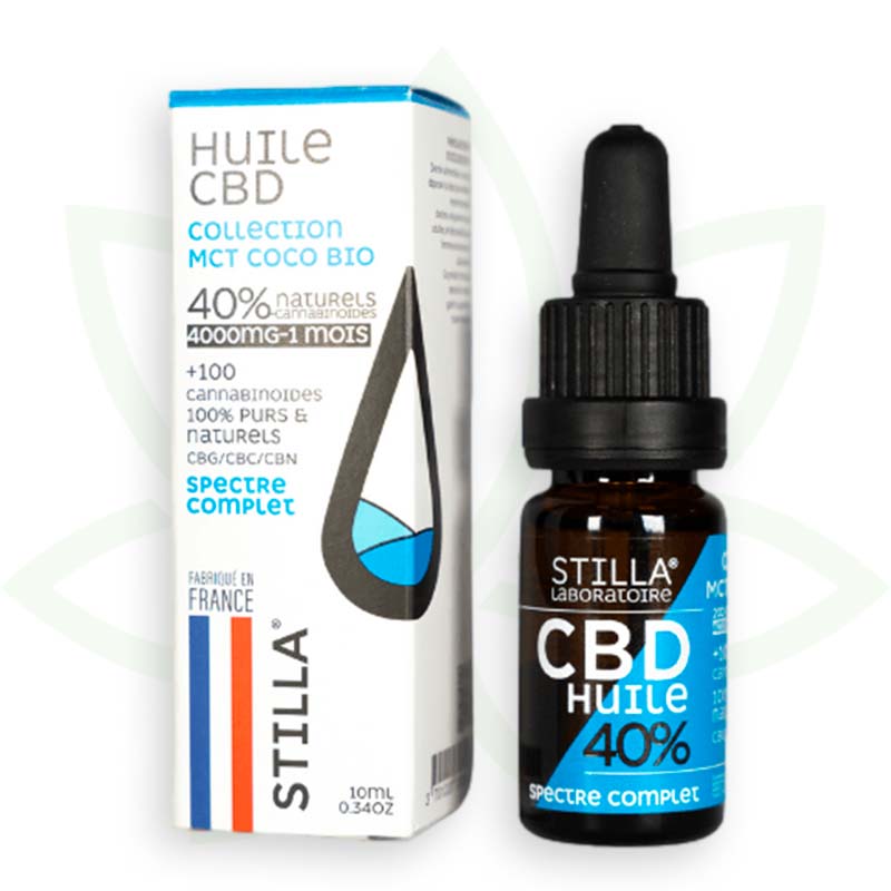 cbd oil mct coco 40 percent 10ml full spectrum stilla france mafrenchweed 10